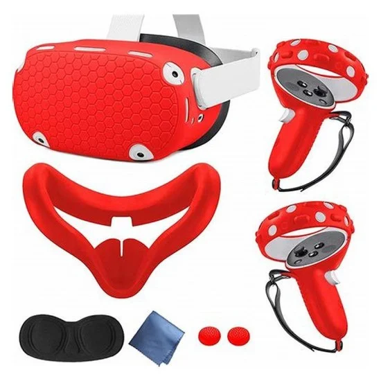 Gamax Oculus Quest 2 Silicone Protective Case Set - Red